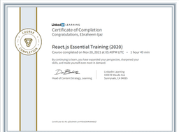 React.js Essential Training (2020)